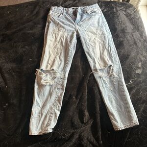 Men's Light Blue Distressed Jeans
